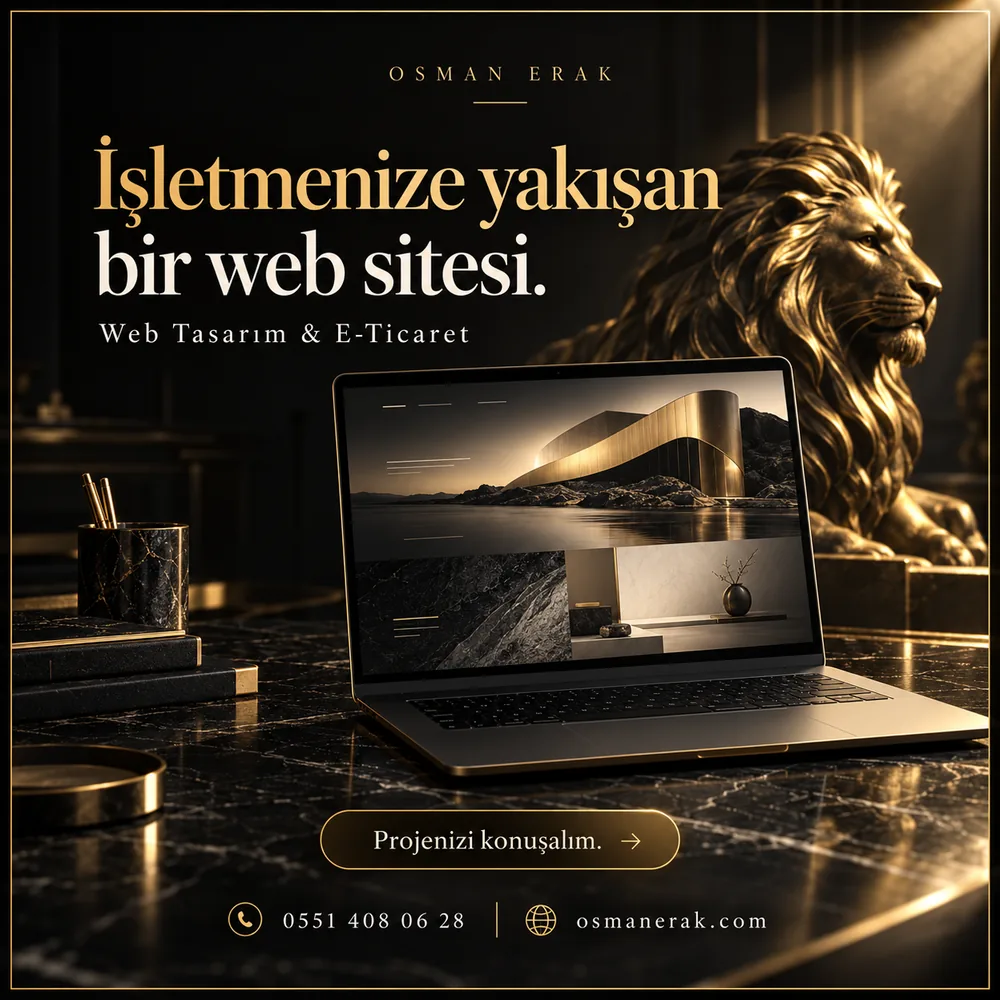 İşletmenize yakışan bir web sitesi: altın detaylı web tasarım kartı